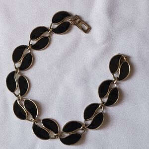 Vintage DA Norway Gold Leaf Sterling Silver Bracelet